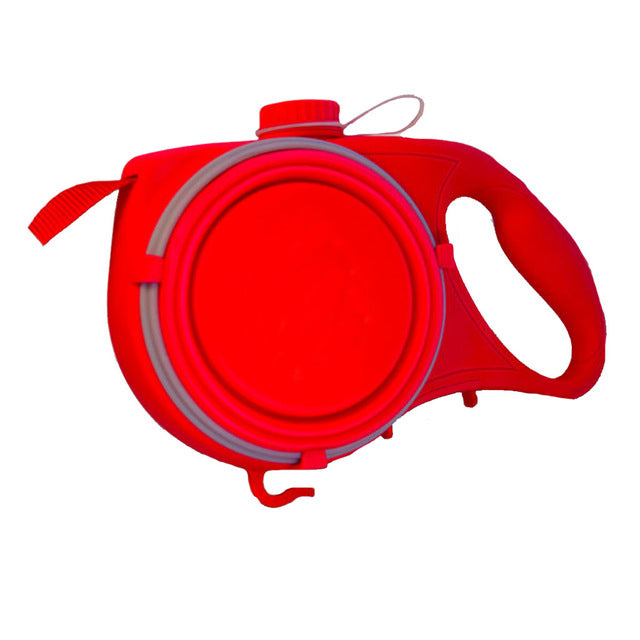 Multi Function Dog Leash With Water Bottle, Bowl & Waste Bag Dispenser