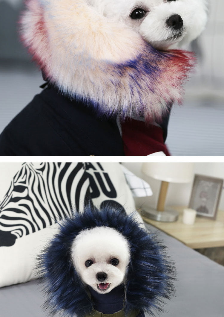 Winter Luxury Faux Fur Dog Parka