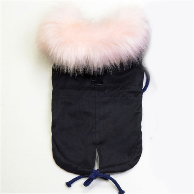 Winter Luxury Faux Fur Dog Parka
