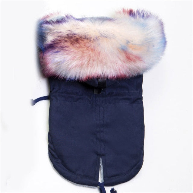 Winter Luxury Faux Fur Dog Parka