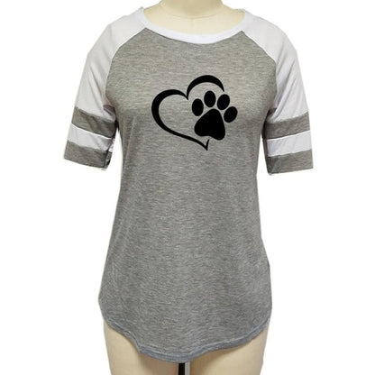 Dog Paw Print Top Shirt