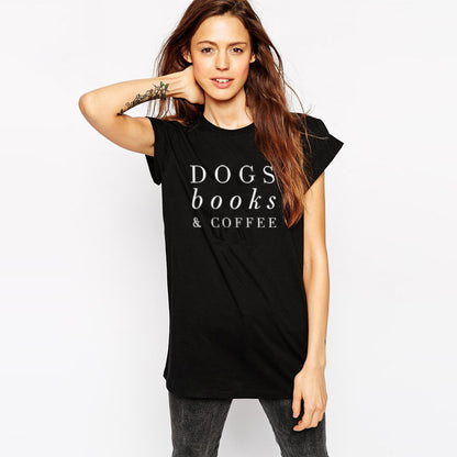 Dogs Books & Coffee T-Shirt