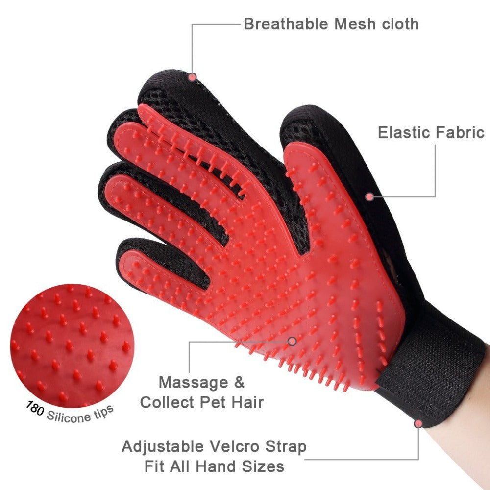 Pet De-shedding Massage Grooming Glove