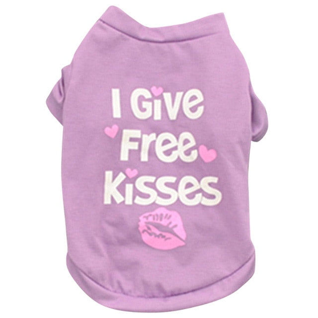 Free kisses pet t-shirt