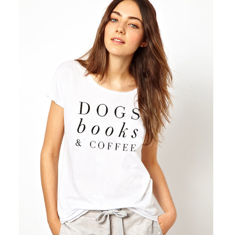 Dogs Books & Coffee T-Shirt