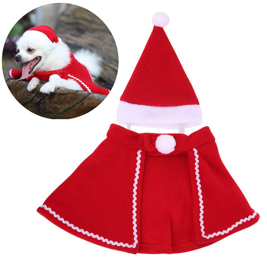 Pet Winter Hat + Cloak Christmas Set