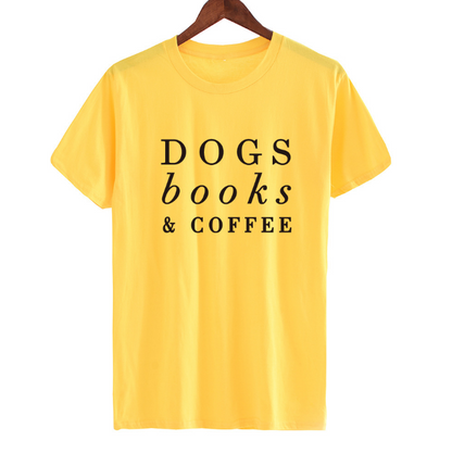 Dogs Books & Coffee T-Shirt