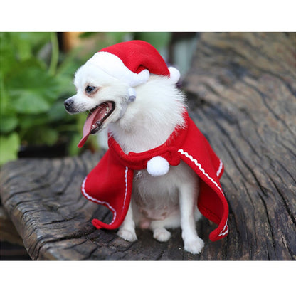 Pet Winter Hat + Cloak Christmas Set