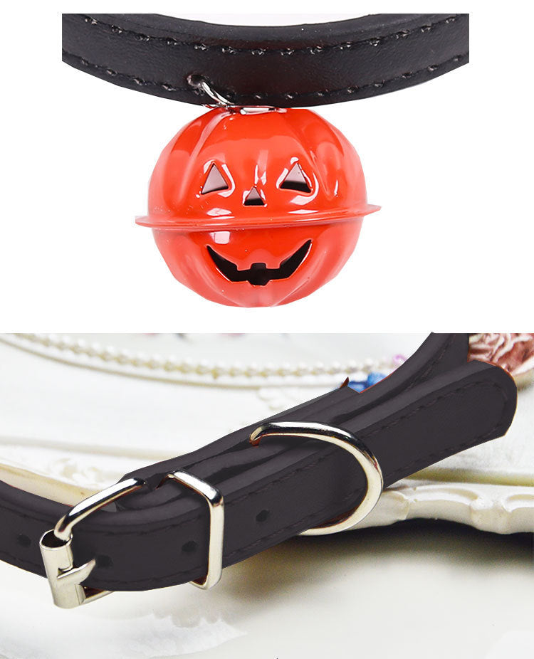 Halloween Pumpkin Pet Bell Collar Pet Dog Cat Necklace