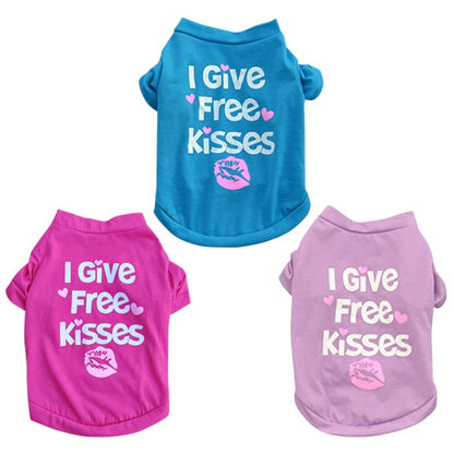 Free kisses pet t-shirt