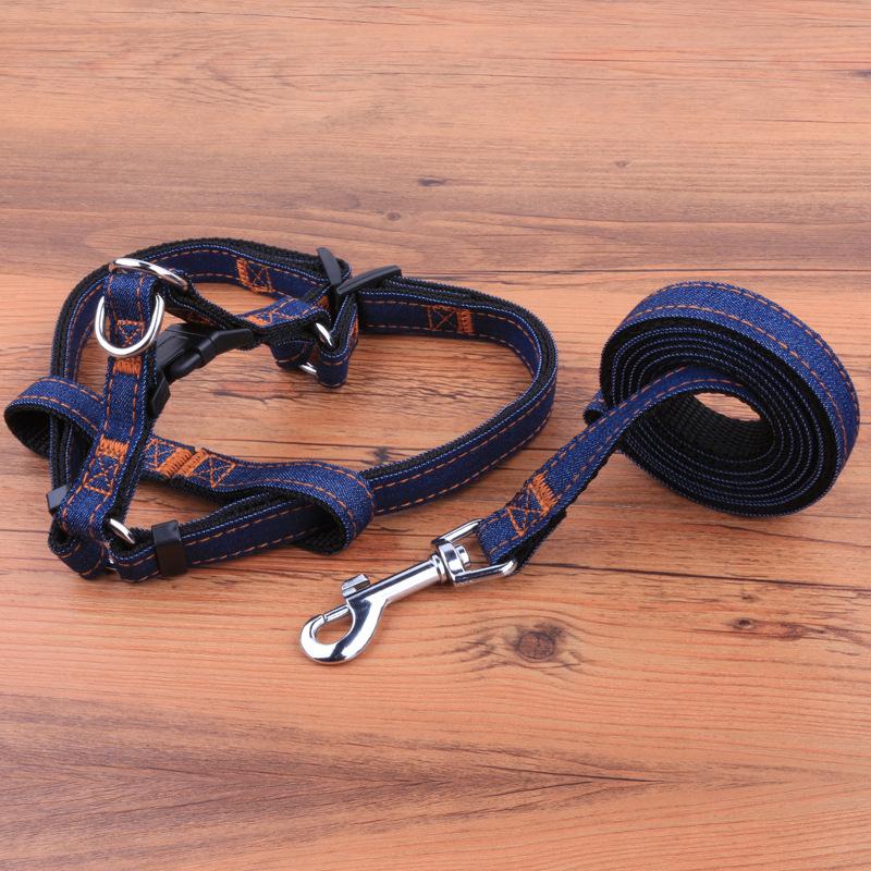 Denim Leash and Harness