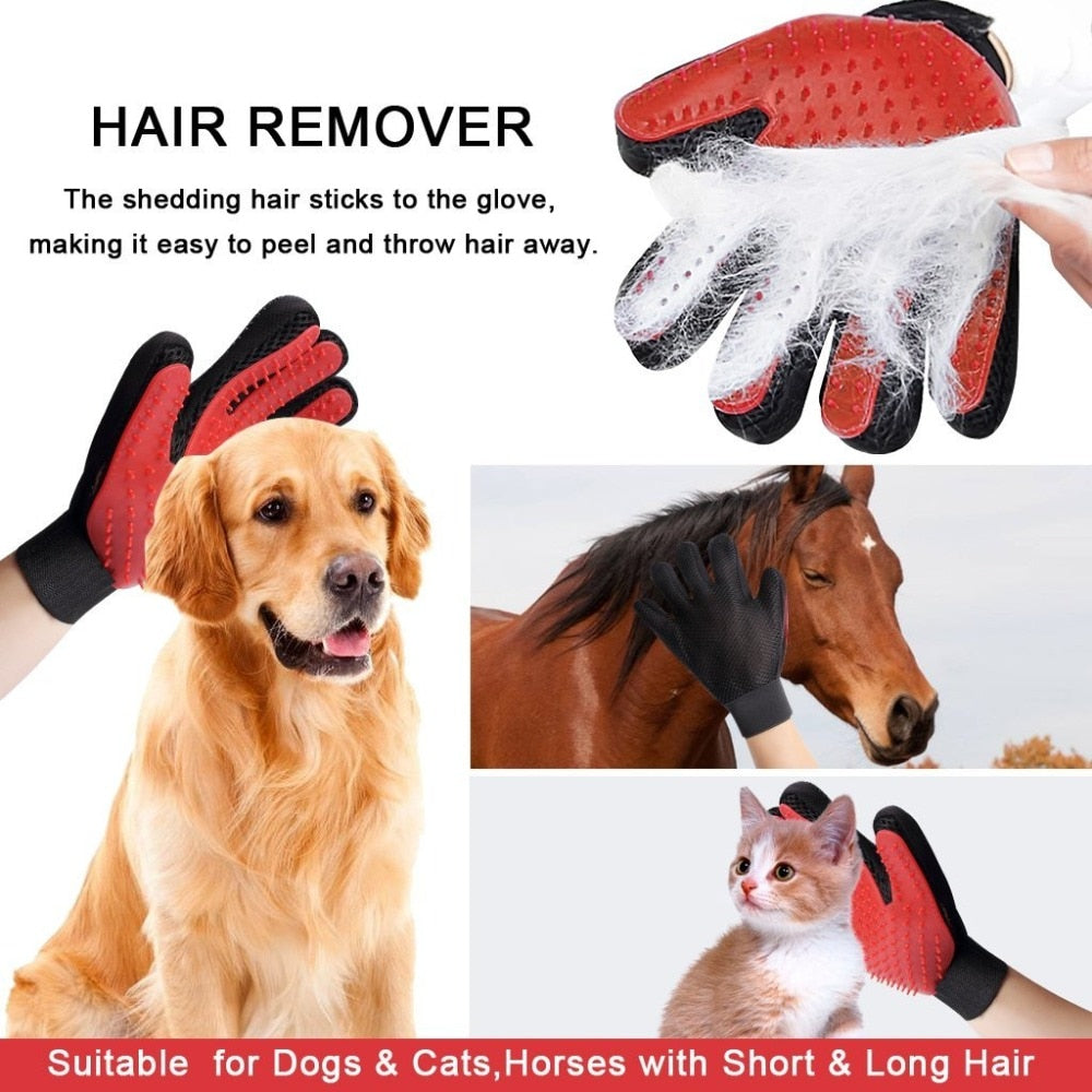 Pet De-shedding Massage Grooming Glove