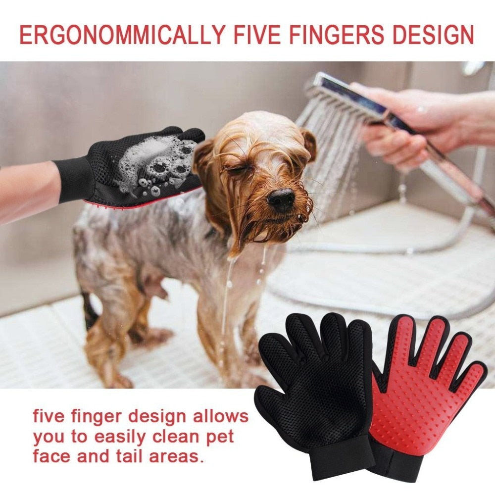 Pet De-shedding Massage Grooming Glove