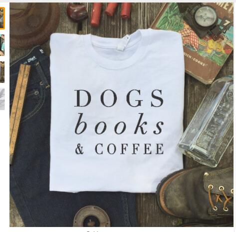 Dogs Books & Coffee T-Shirt