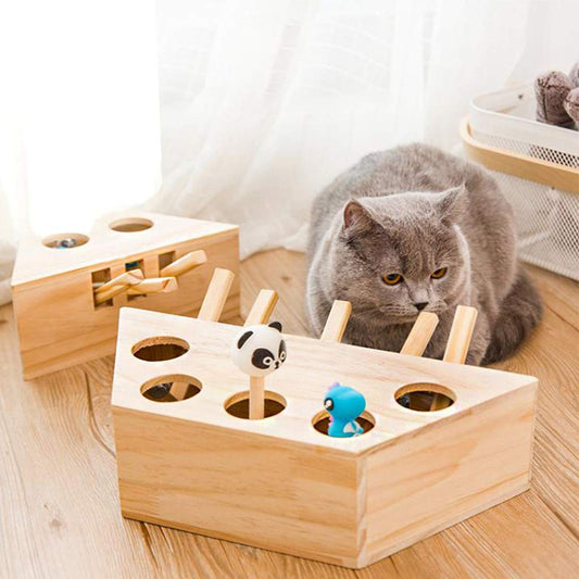 Cat Toy Solid Wood Interactive Toy