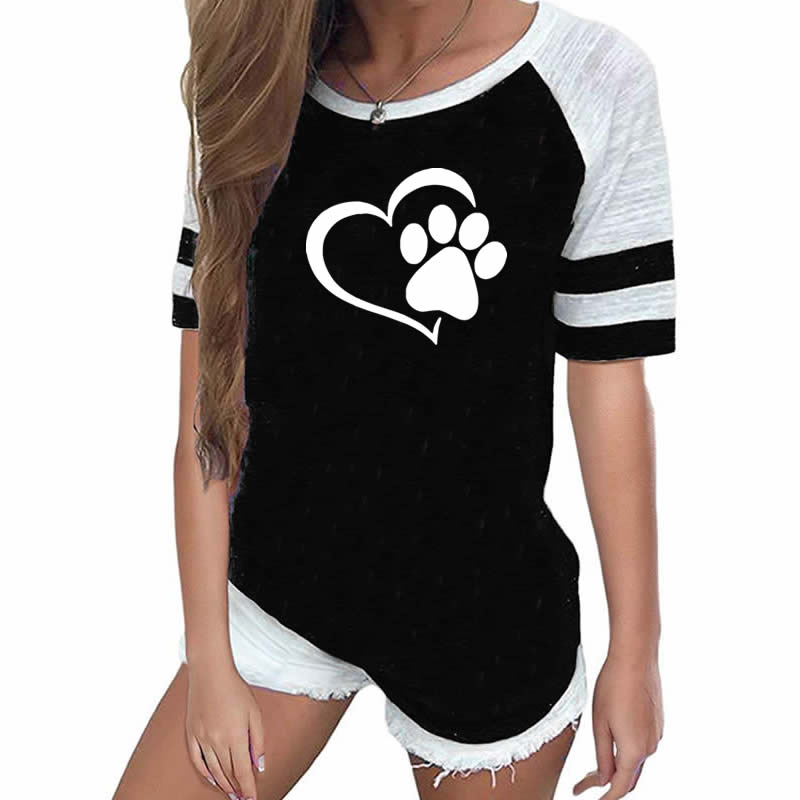 Dog Paw Print Top Shirt