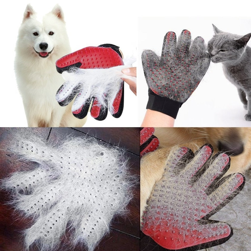 Pet De-shedding Massage Grooming Glove