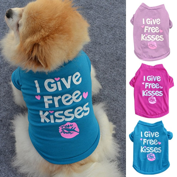 Free kisses pet t-shirt