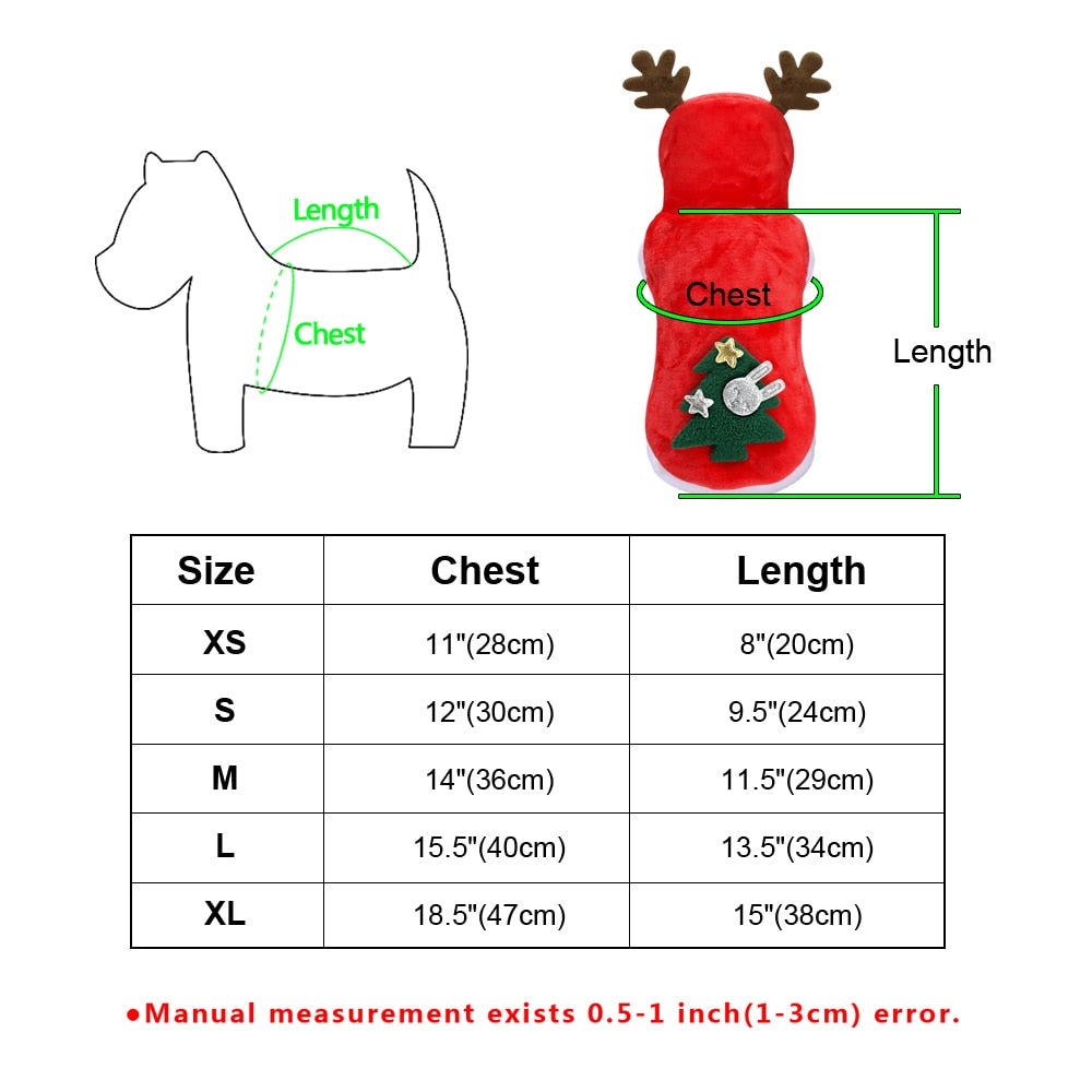 Christmas Pet santa reindeer Costume