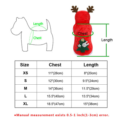 Christmas Pet santa reindeer Costume