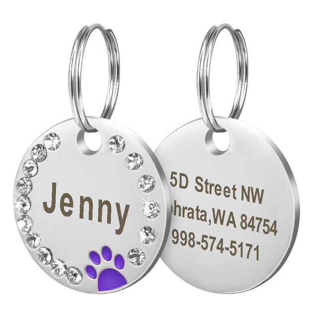 Custom Engraved Stainless Steel Pet ID Tag