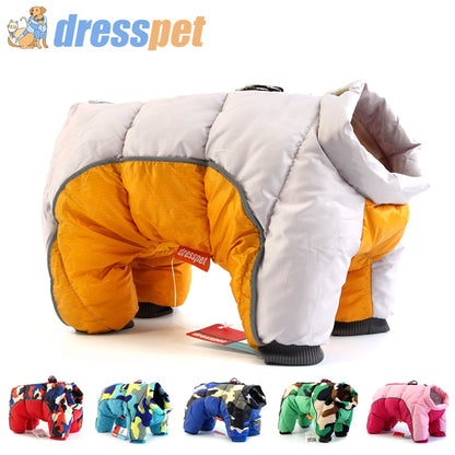 Warm puffy dog coat