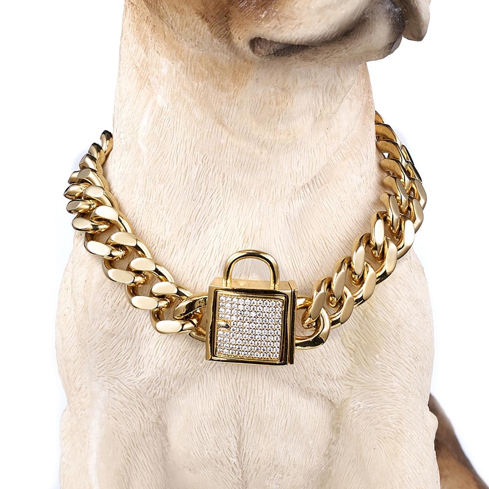 Padlock Cuban Links Dog Chain