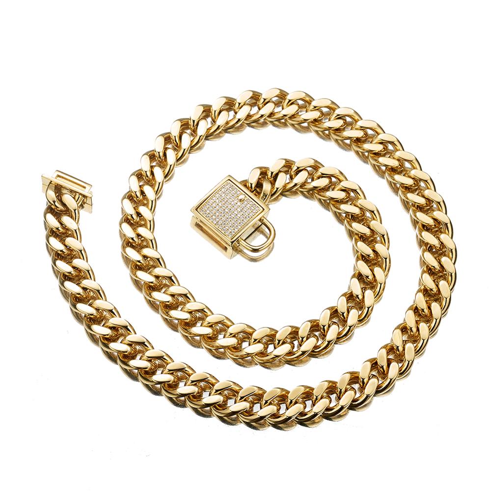 Padlock Cuban Links Dog Chain