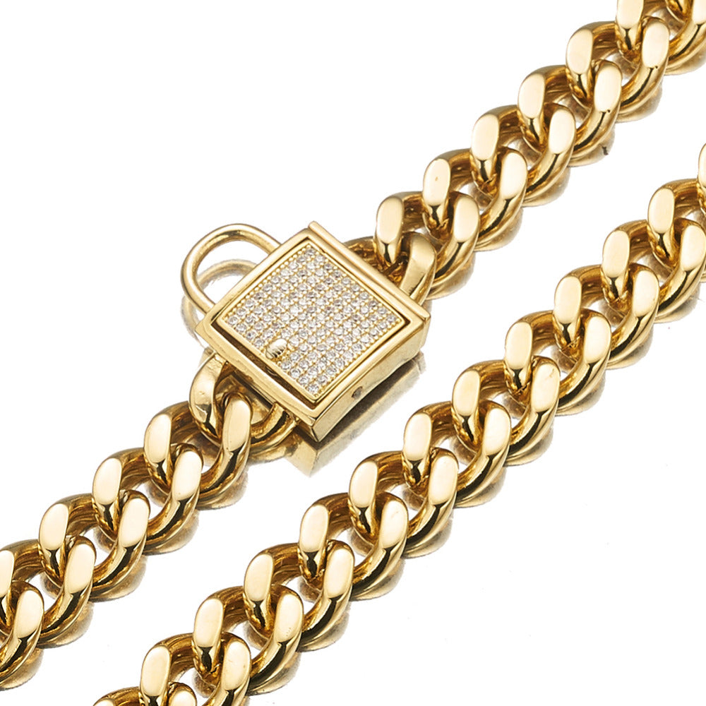 Padlock Cuban Links Dog Chain