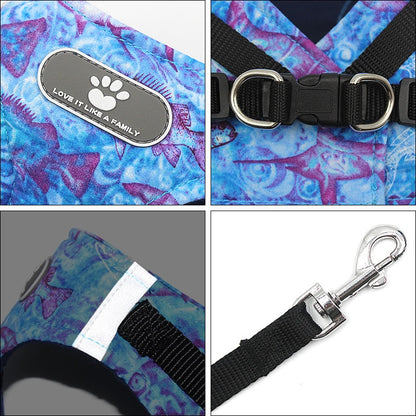 Reflective Dog Harness and Leash Set