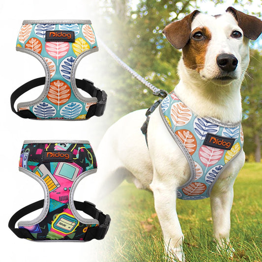 Breathable Nylon Dog Reflective Printed Harness