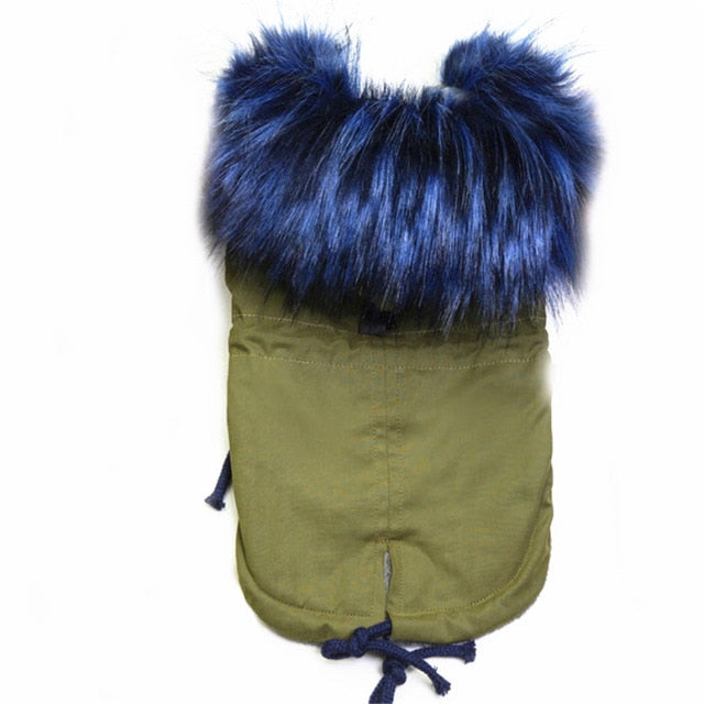 Winter Luxury Faux Fur Dog Parka